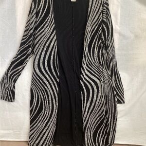 Susan Lawrence Black and White Long Cardigan